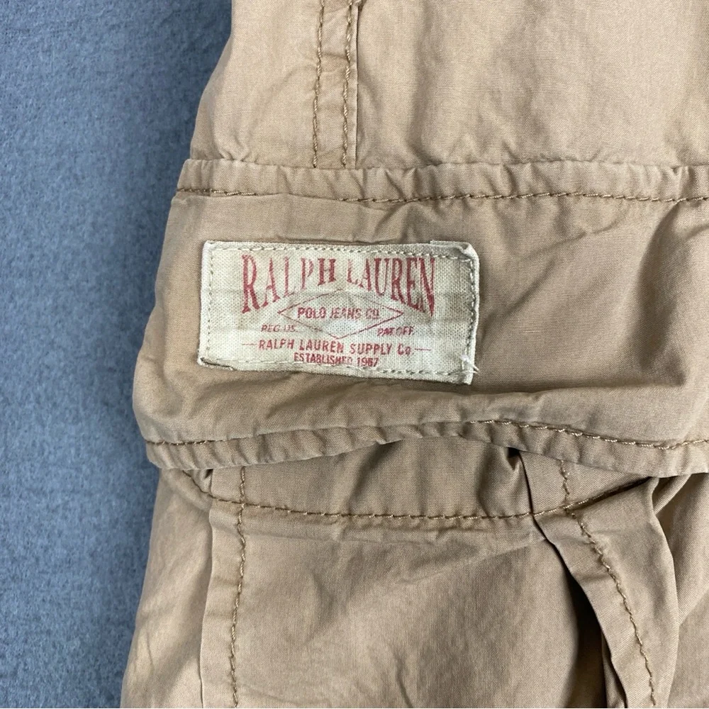 VTG Polo Jeans Ralph Lauren Cargo Pants Men's 36x31 Tan Khaki‎ Military Utility